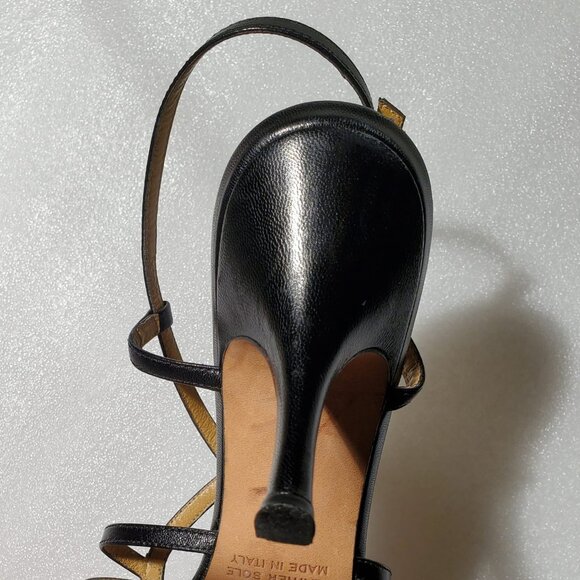 Yves Saint Laurent Black High Heel Sandals. Size 8 ½ M - Picture 4 of 10